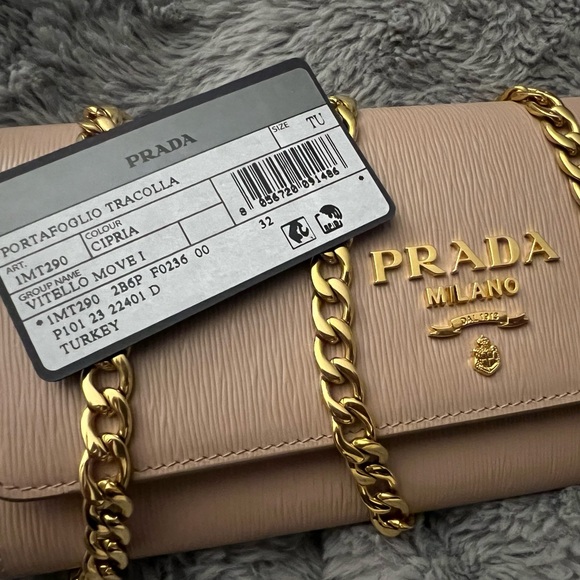 Prada Beige Leather Chain Shoulder Bag - Picture 10 of 11